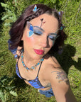 Blue Morpho Face Jewelry