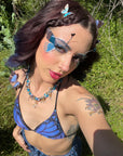 Blue Morpho Face Jewelry