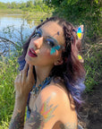 Blue Morpho Face Jewelry