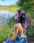 Blue Morpho Face Jewelry