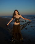 Sea Glass Corset in Whimsy Black