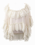 Ruffled Wave Poncho Top