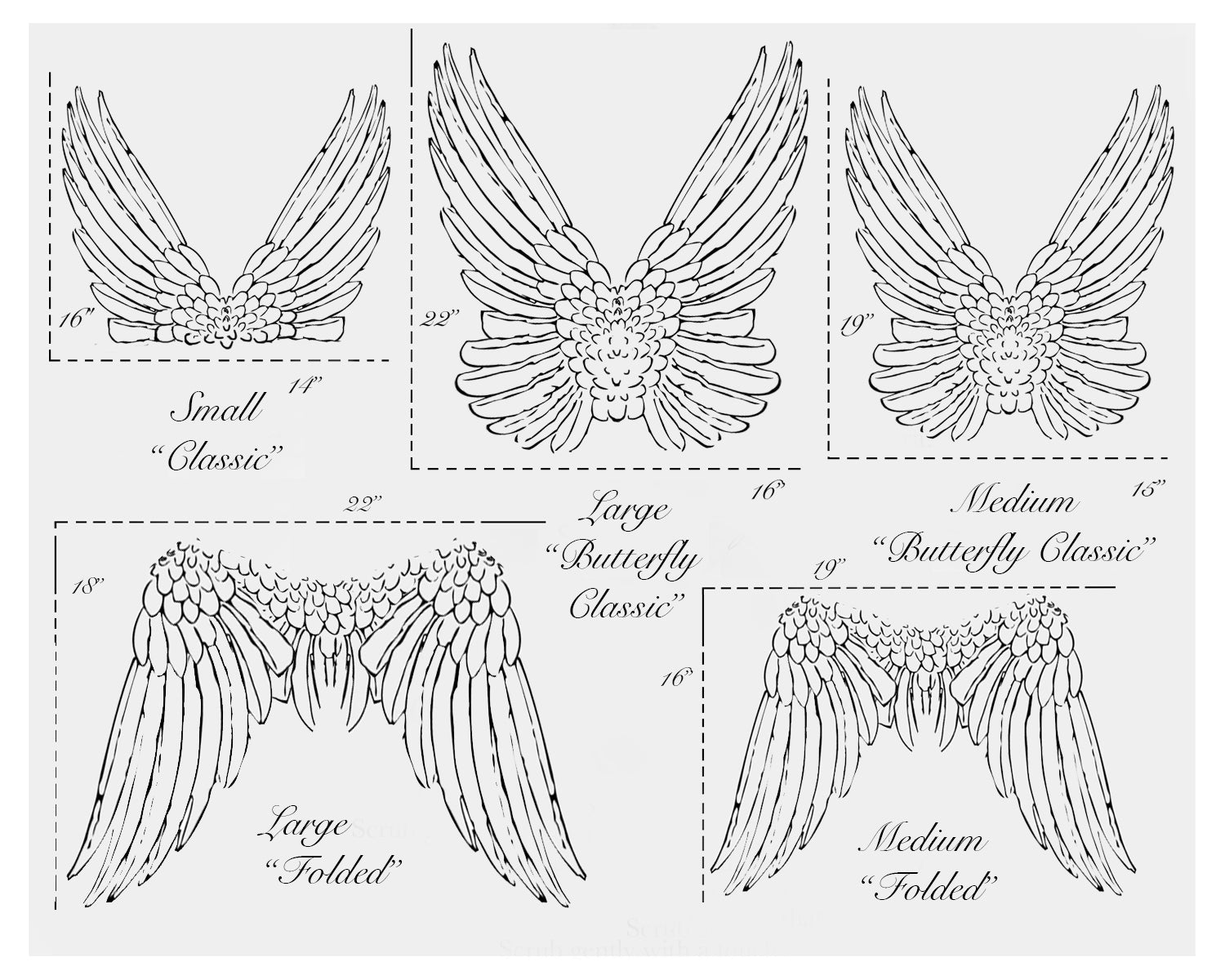 Floating Angel Wings in Black