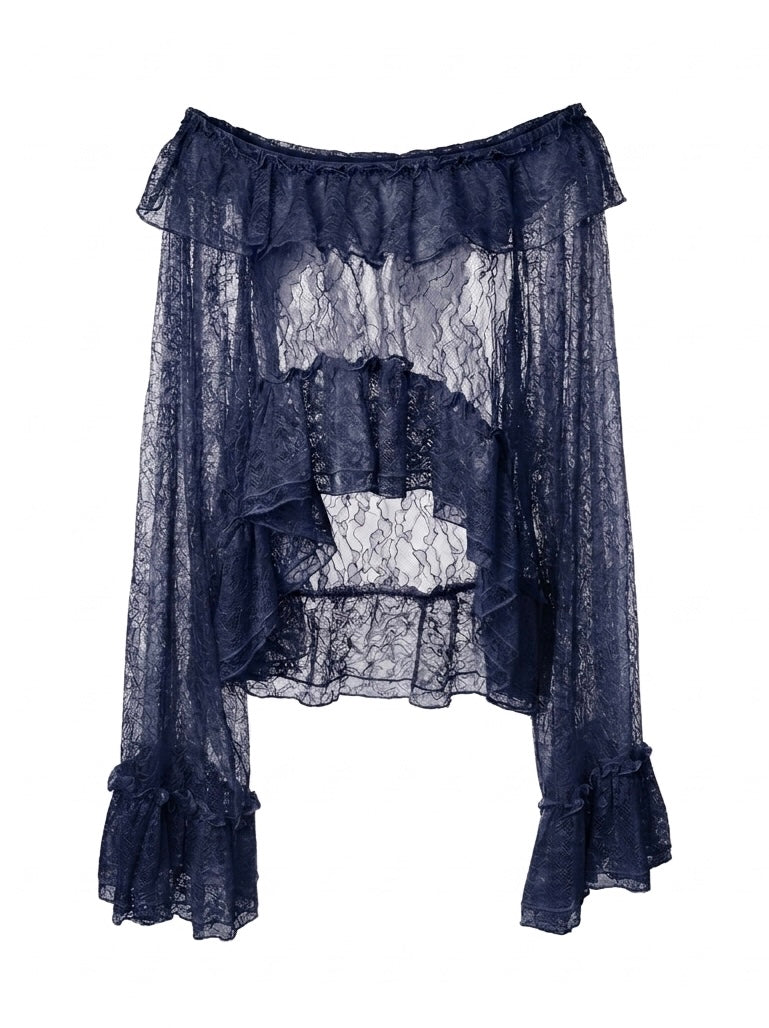 Chapel Veil Lace Poncho Top