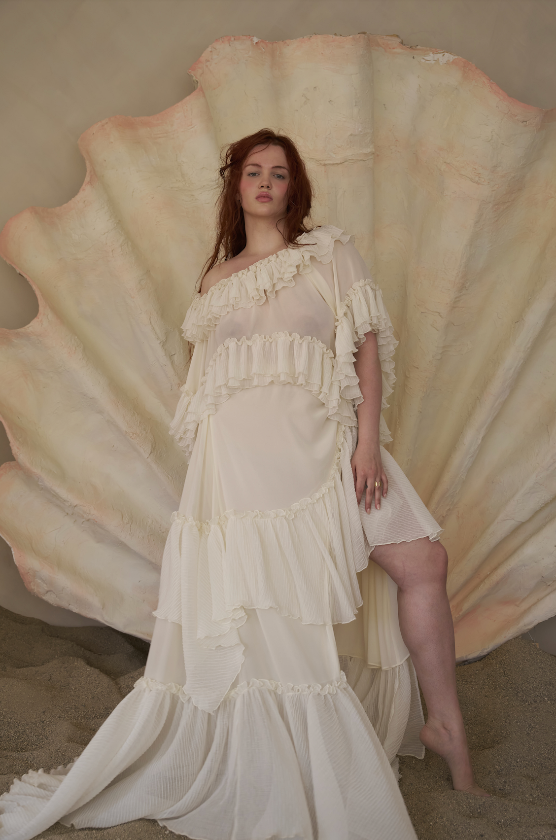 Ruffled Wave Poncho Top