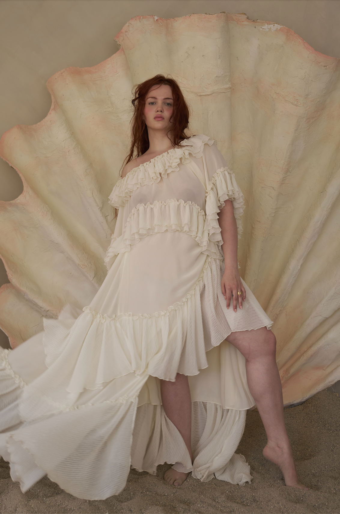 Ruffled Wave Poncho Top