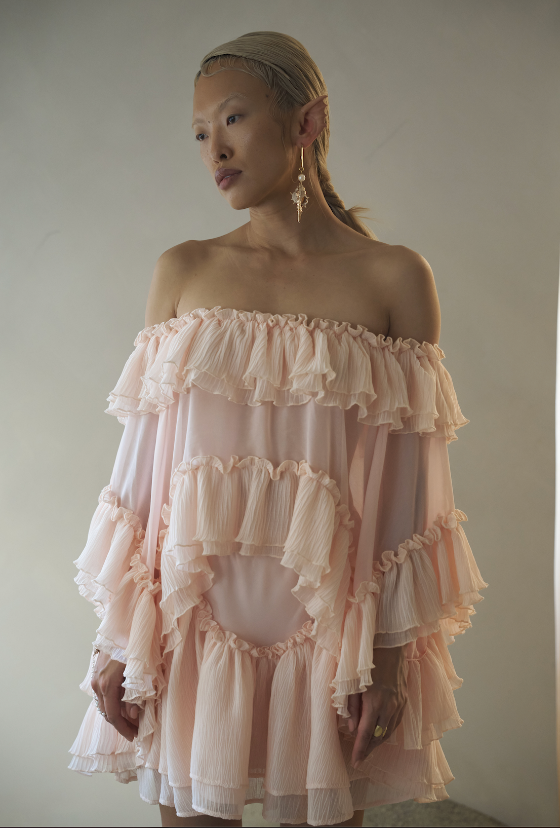 Ruffled Wave Poncho Top
