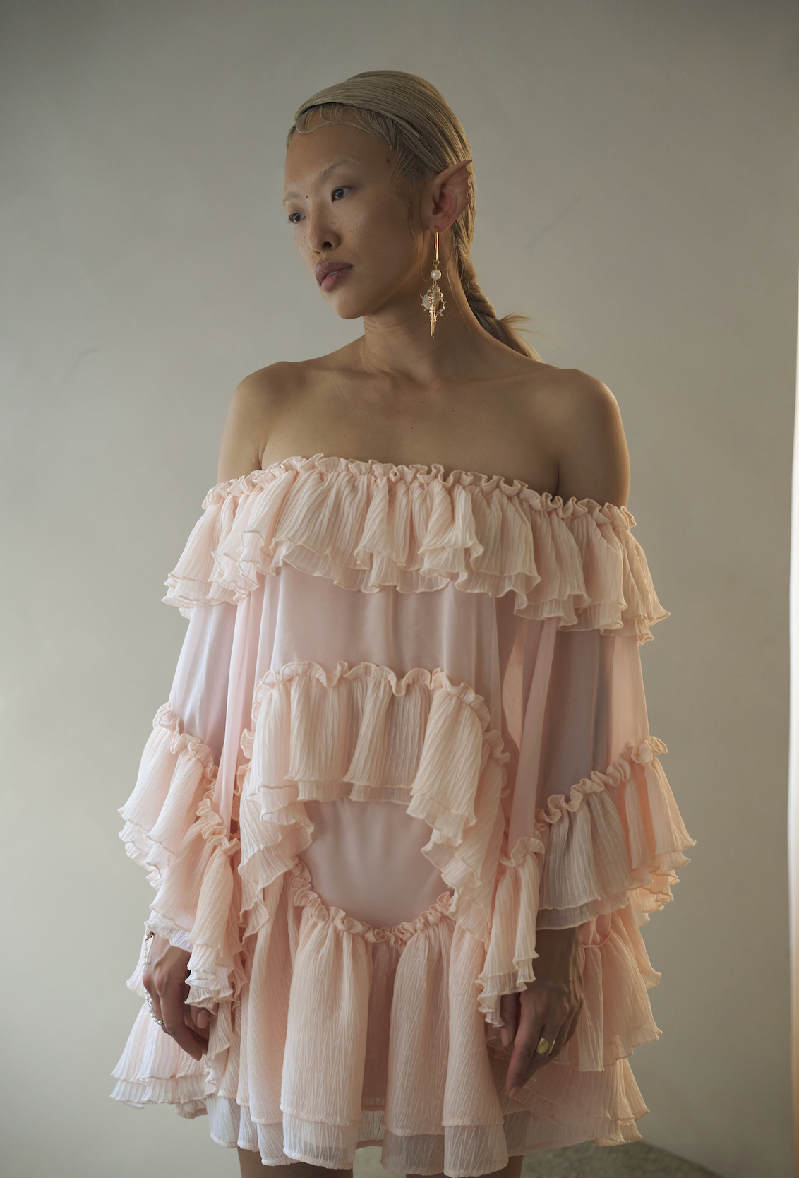 Ruffled Wave Poncho Top