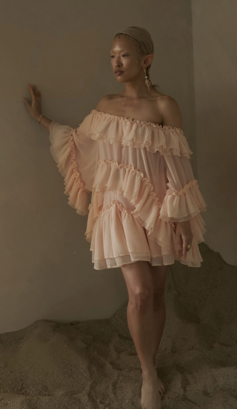 Ruffled Wave Poncho Top
