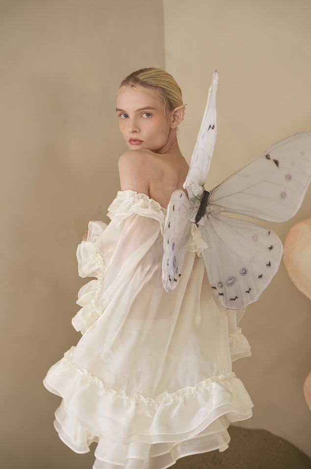 Ruffled Wave Poncho Top in Jellyfish Organza