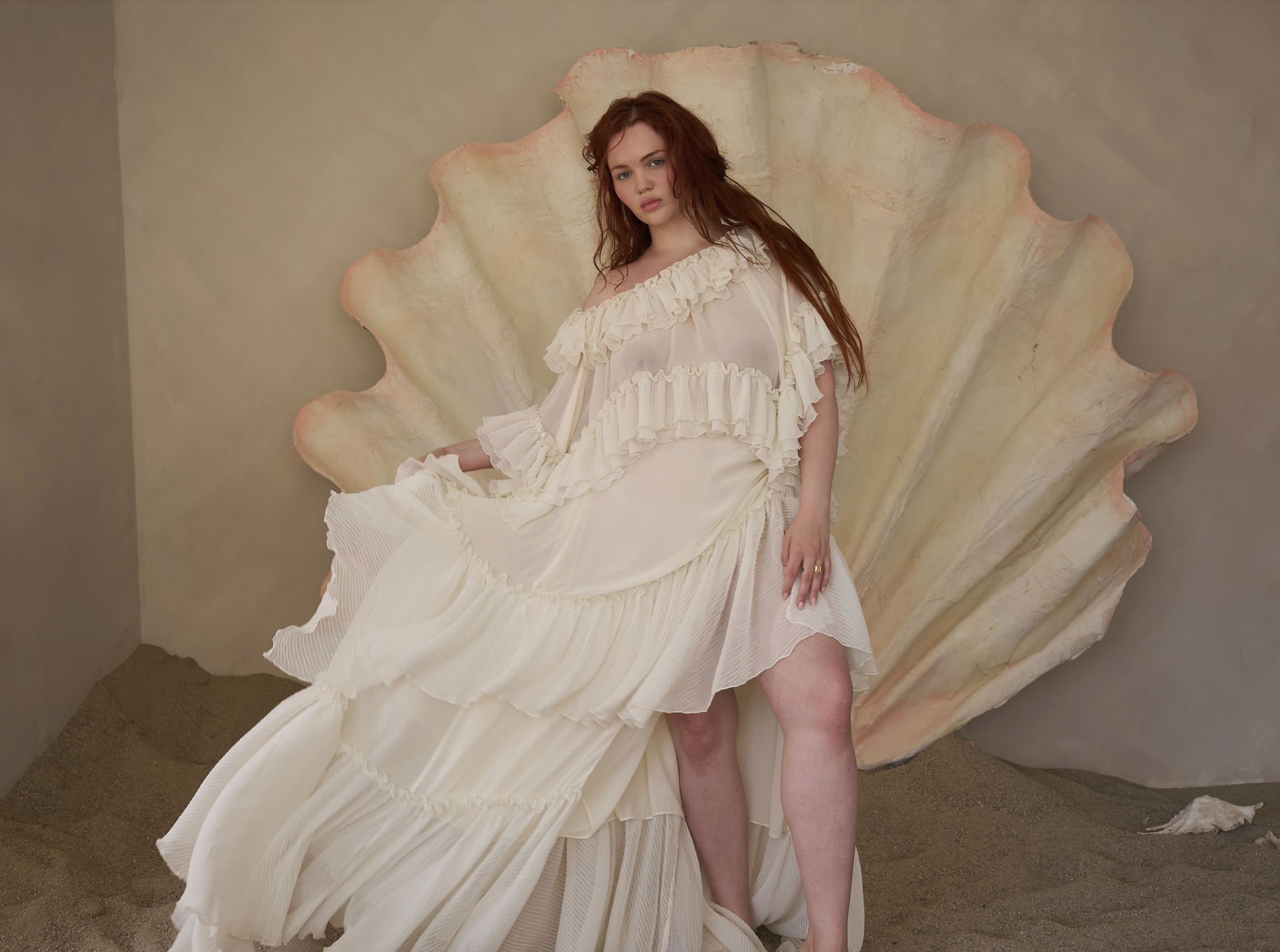 Ruffled Wave Maxi Skirt