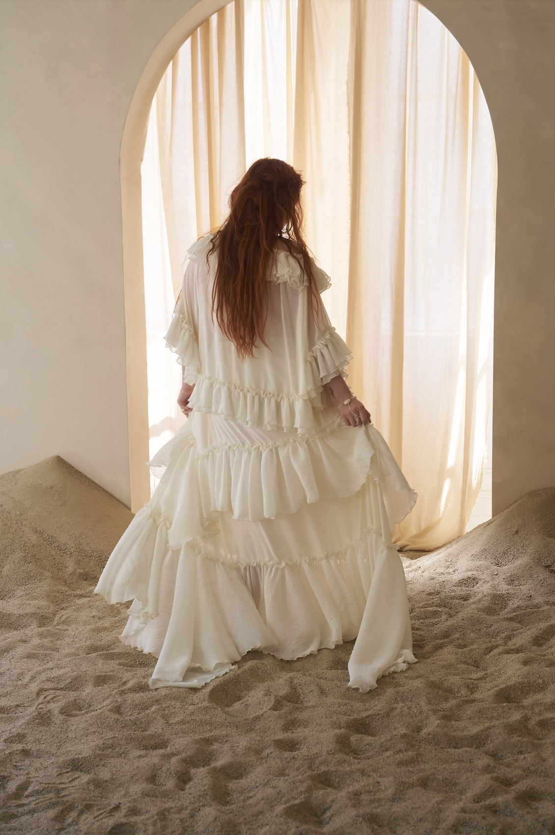 Ruffled Wave Maxi Skirt