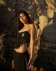 Sea Glass Corset in Whimsy Black