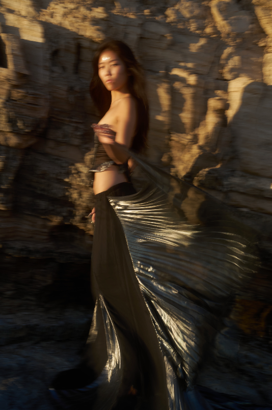 Sea Glass Corset in Whimsy Black
