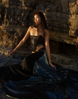 Sea Glass Corset in Whimsy Black