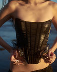 Sea Glass Corset in Whimsy Black