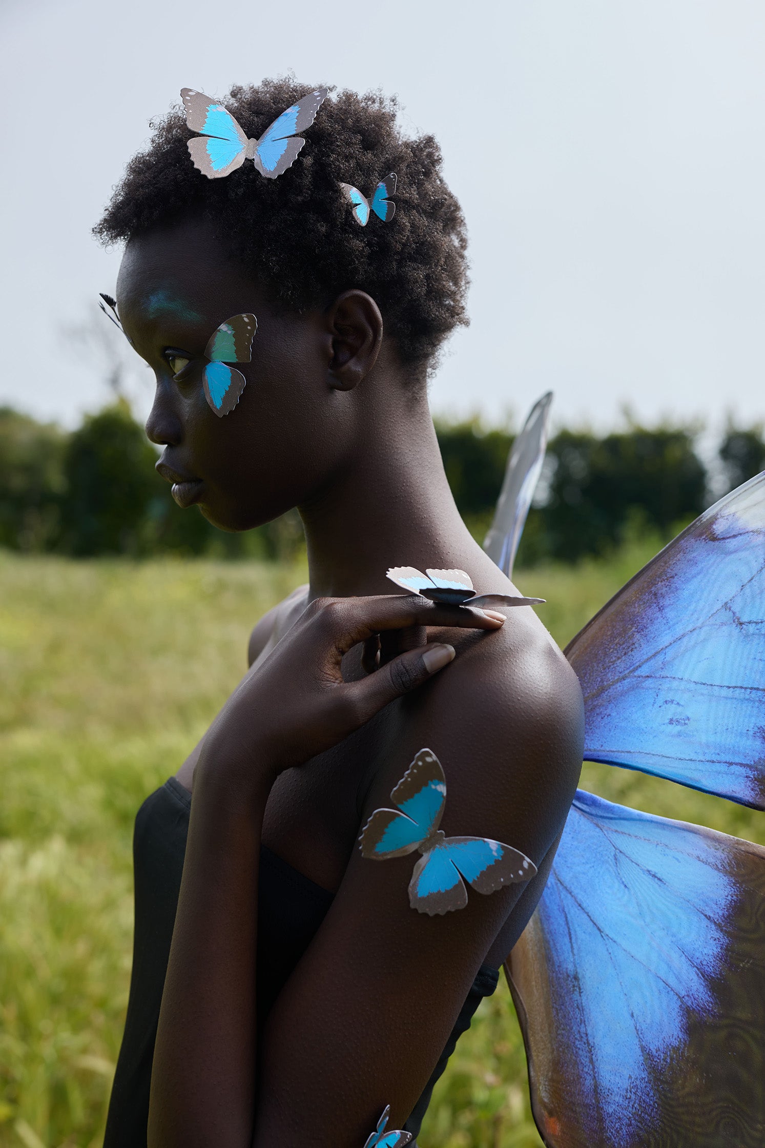 Blue Morpho Face Jewelry sample