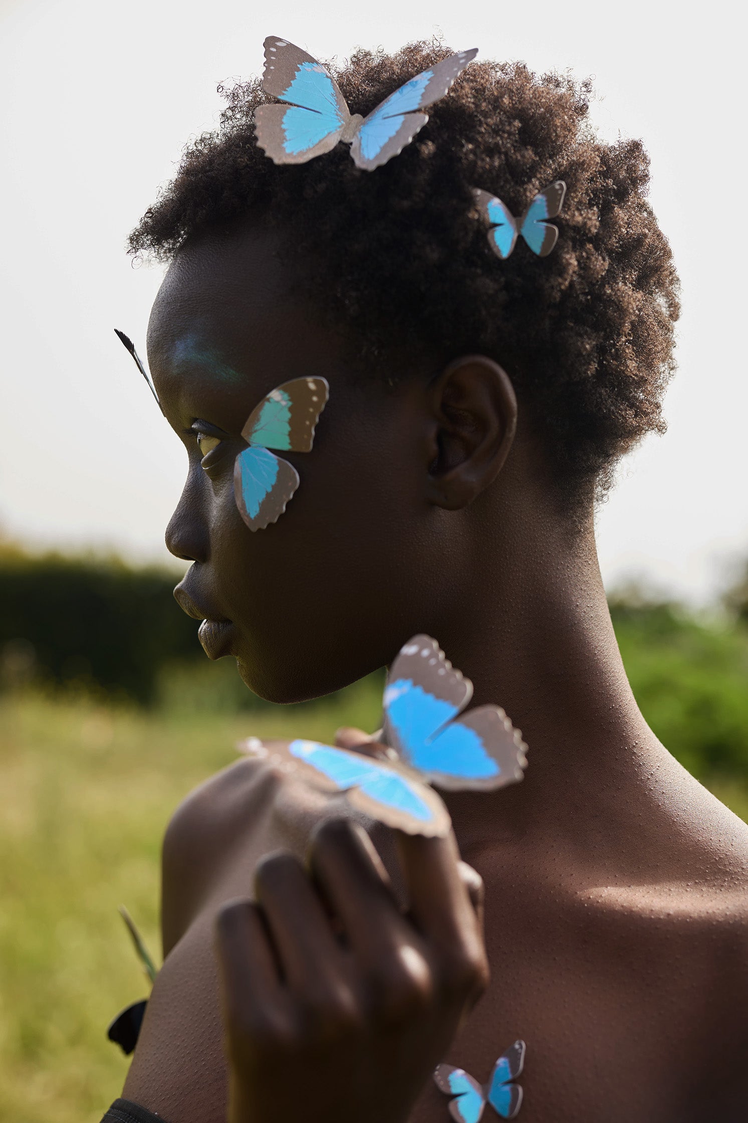 Blue Morpho Face Jewelry sample