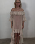 Ruffled Wave Poncho Dress