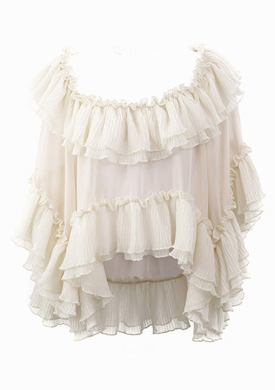 Ruffled Wave Poncho Top