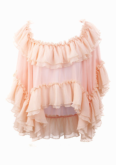 Ruffled Wave Poncho Top