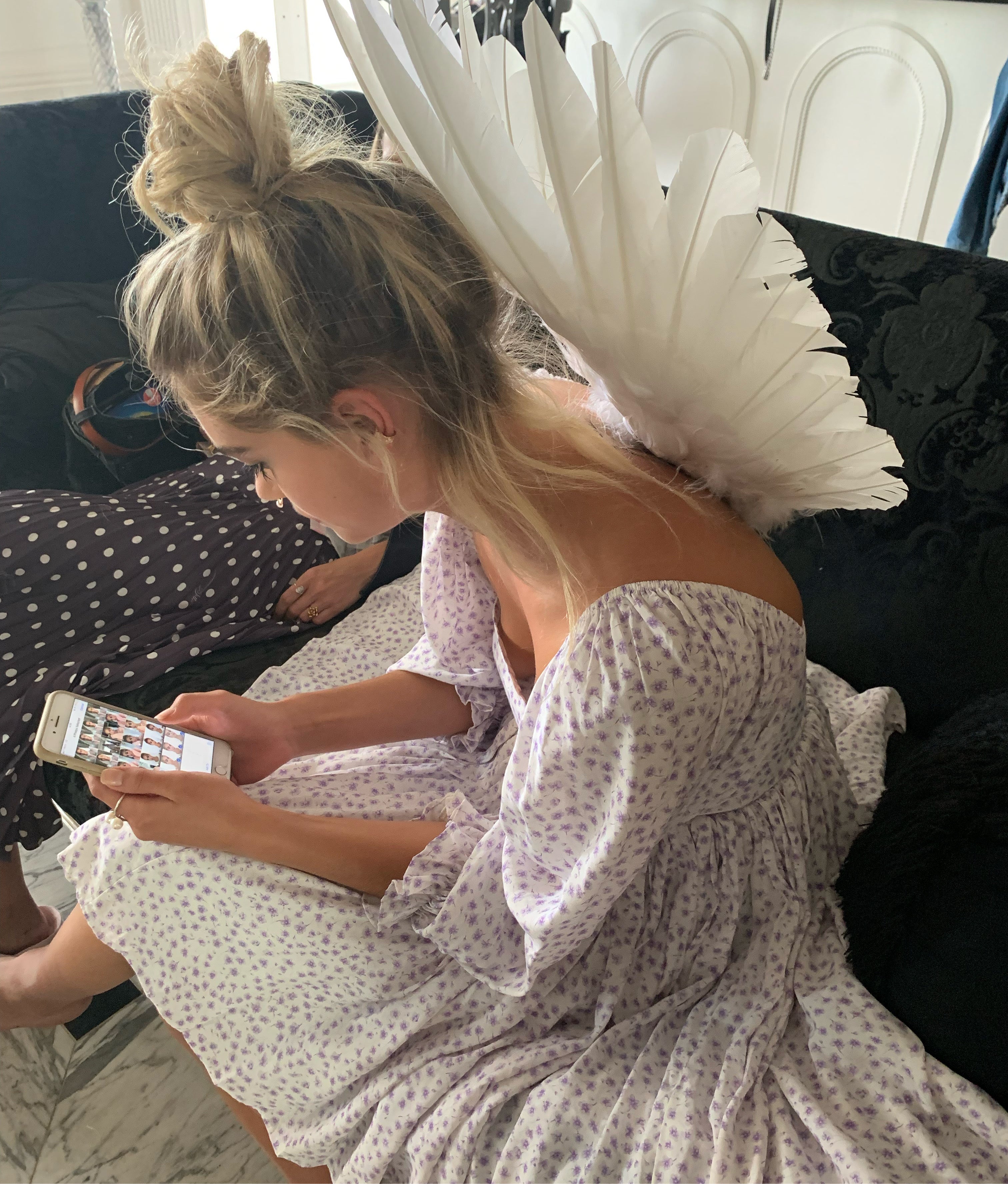 Designer Made Floating Wings in Dove