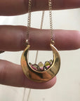 Half Moon Geode Necklace