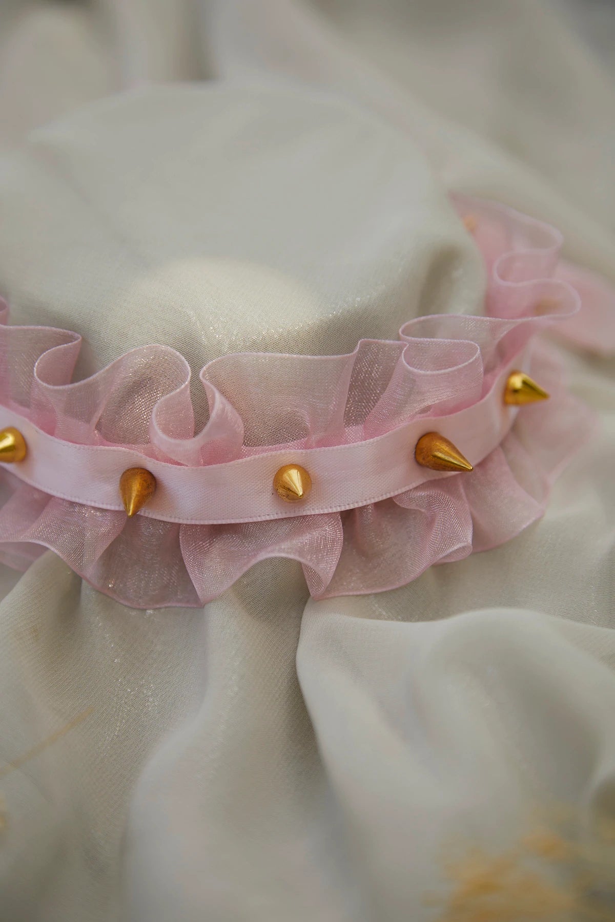 Renaissance Punk Ruffled Spike Collar