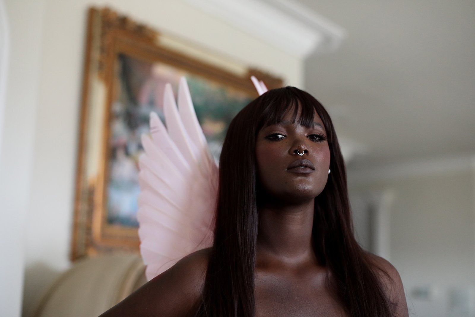 Designer Made Floating Wings in Gallah Pink