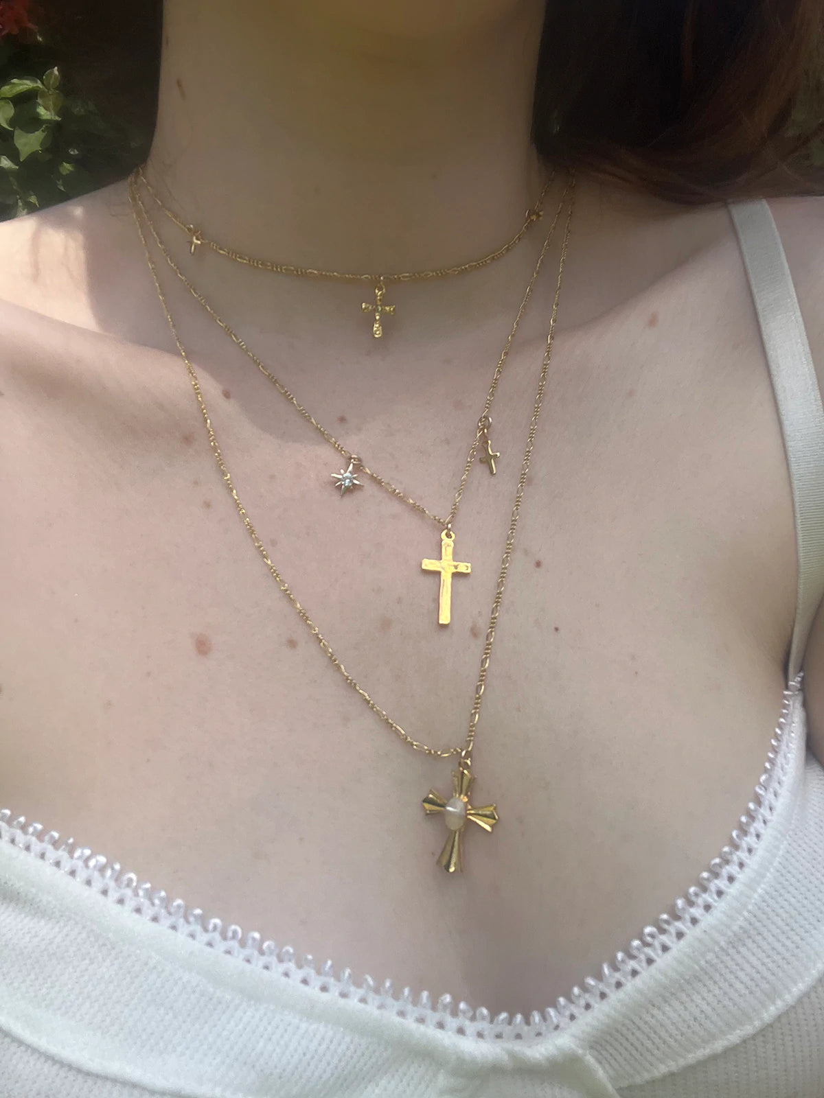 Archangel Layered Cross Necklace