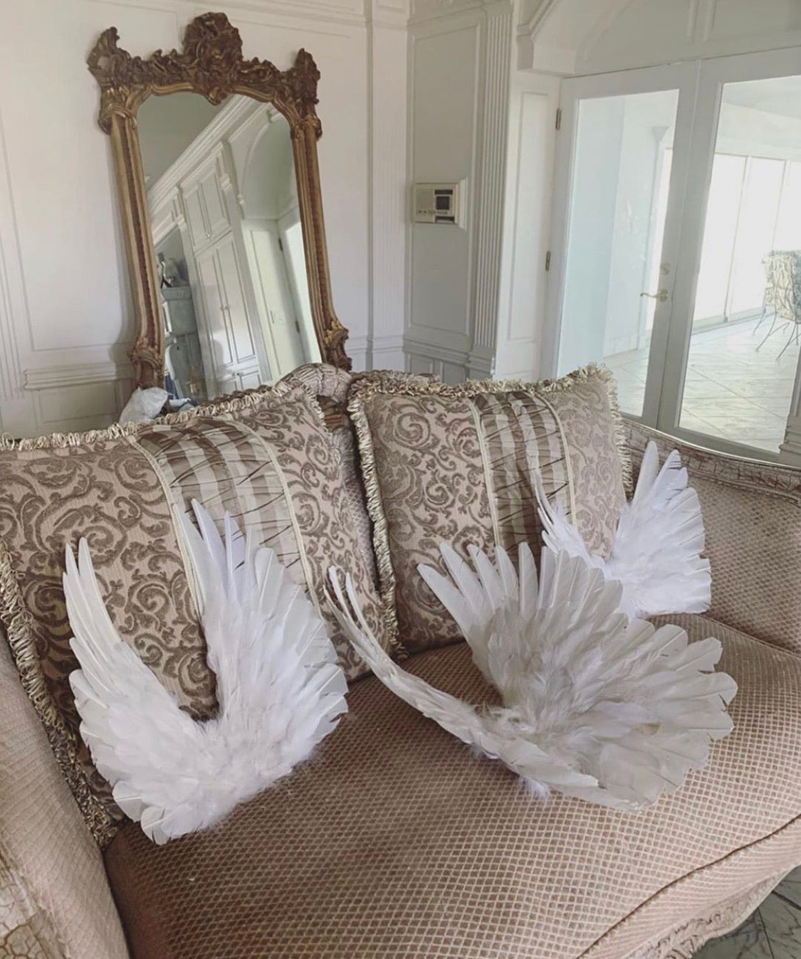 Designer Made Floating Wings in Blush Peach