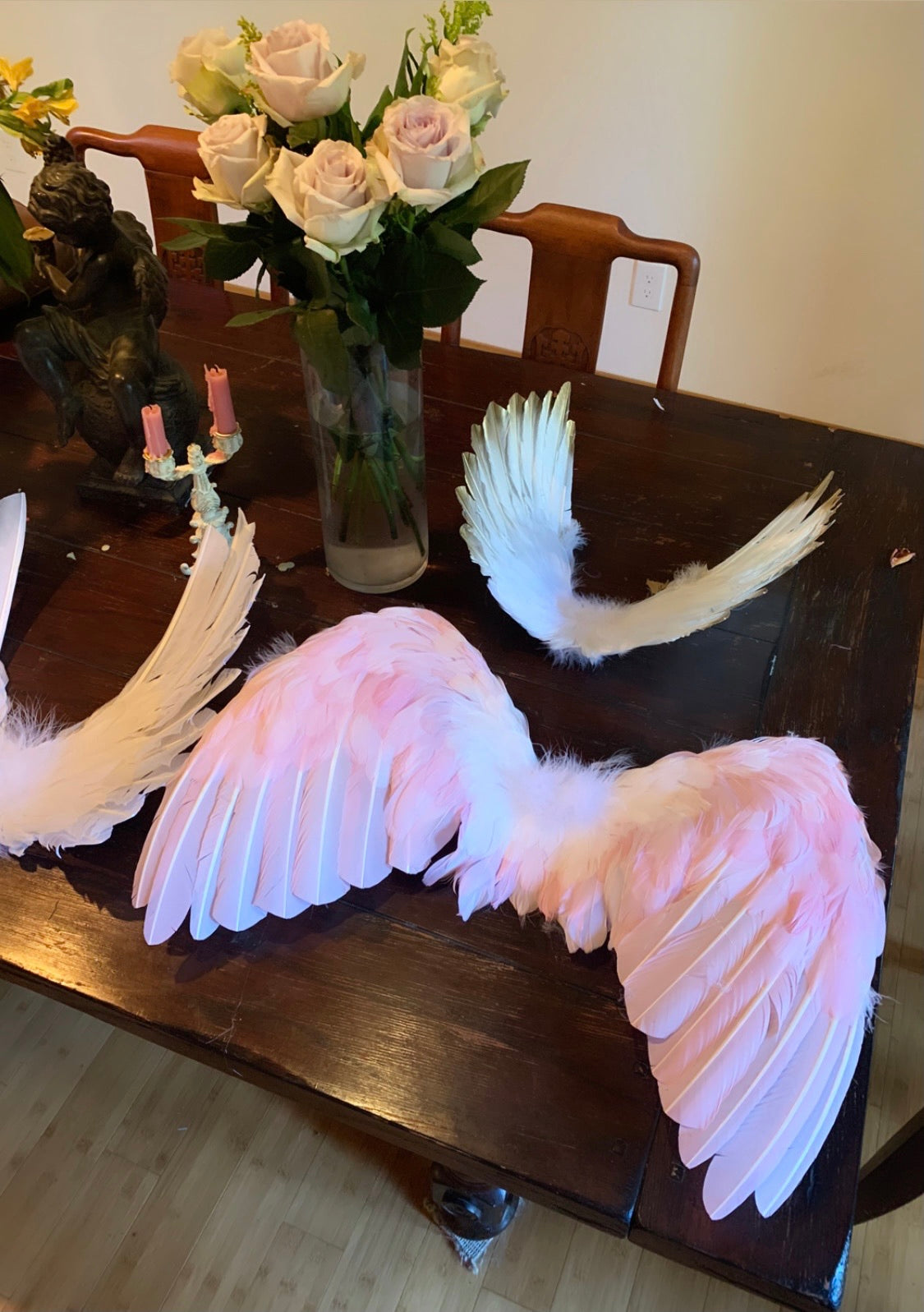 Designer Made Floating Wings in Gallah Pink
